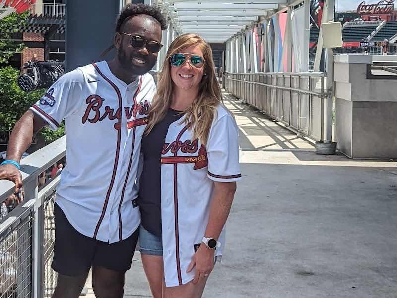 Joshua and his wife are big Atlanta Braves fans.