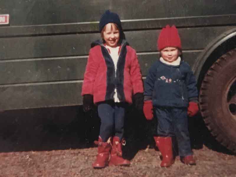 Molly at age 5, on the right.