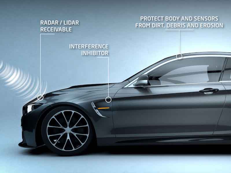 image of car with radar features