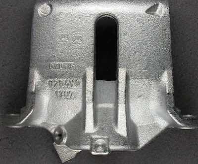 A brake caliper coated directly using a ZnNi electrolyte passivated with transparent trivalent passivate.