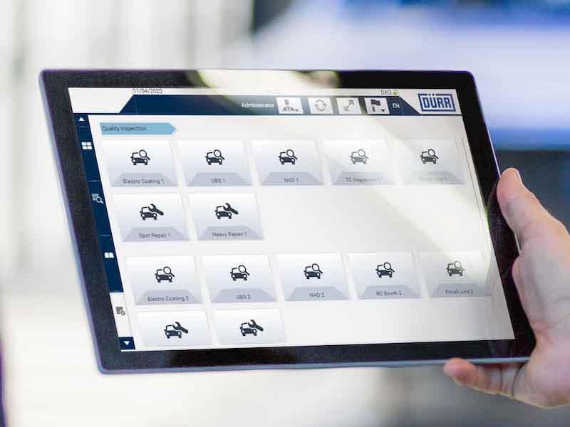 Thanks to Dürr’s mobile apps, employees always have an eye on the plant status.