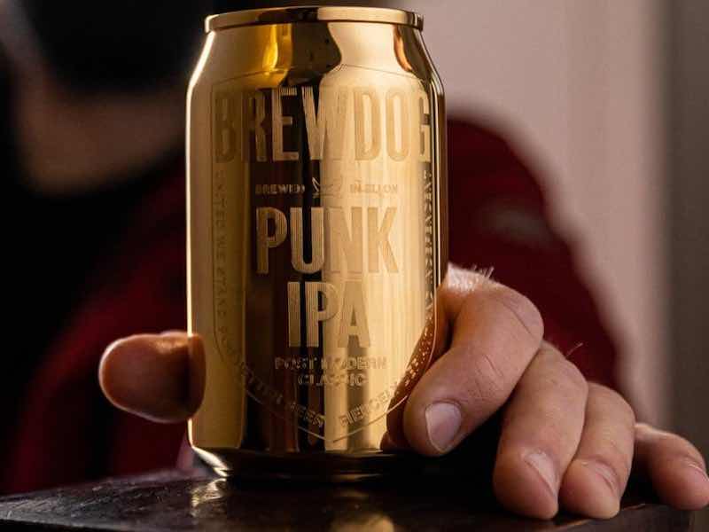 gold plated can of beer
